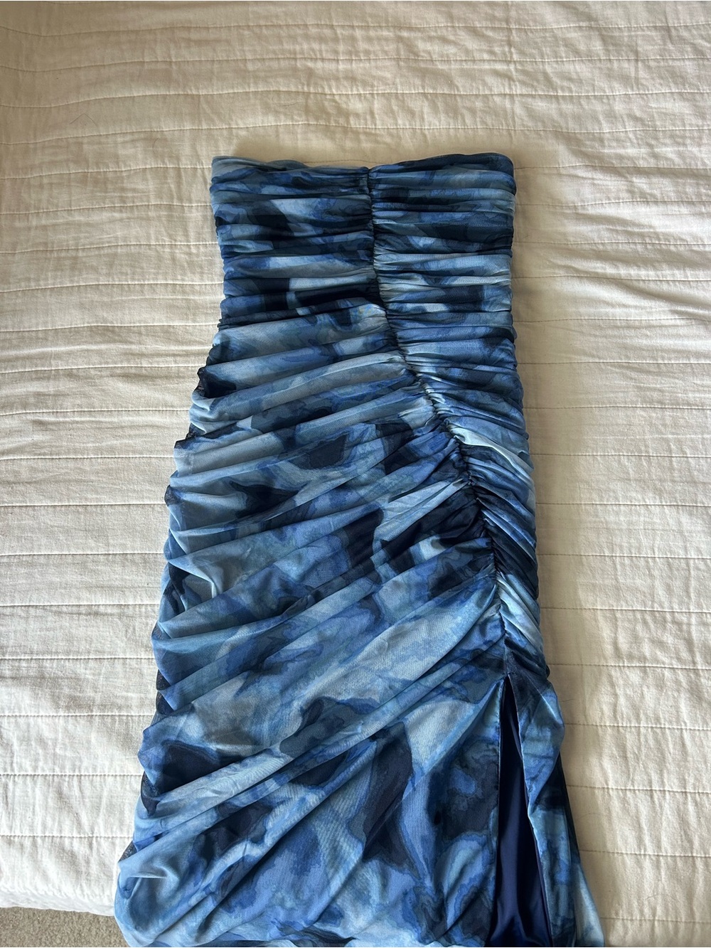 Strapless Ruched Mesh Dress - Picture 3 of 6